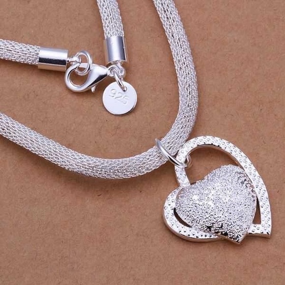 Jewelry - Sterling Silver 3D Heart Necklace